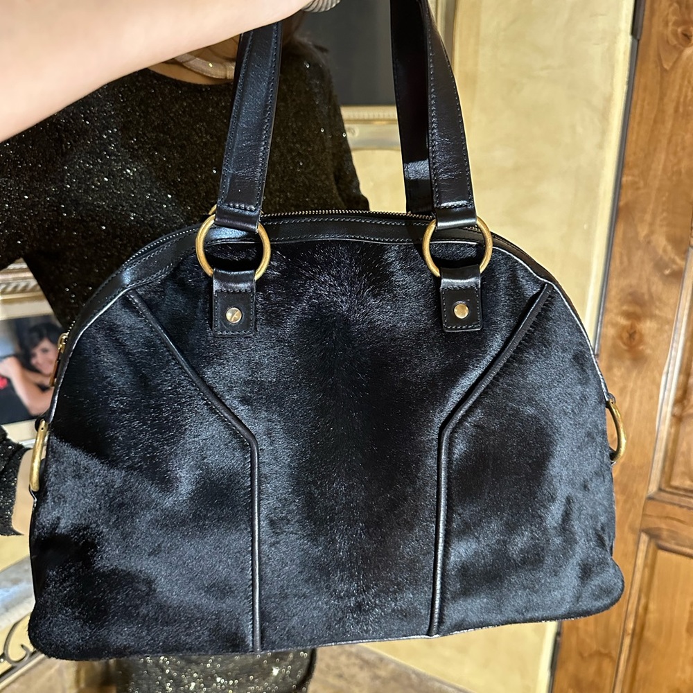 Gorgeous Yves Saint Laurent Black Pony Hair Large Muse Bag - Picture 2 of 16